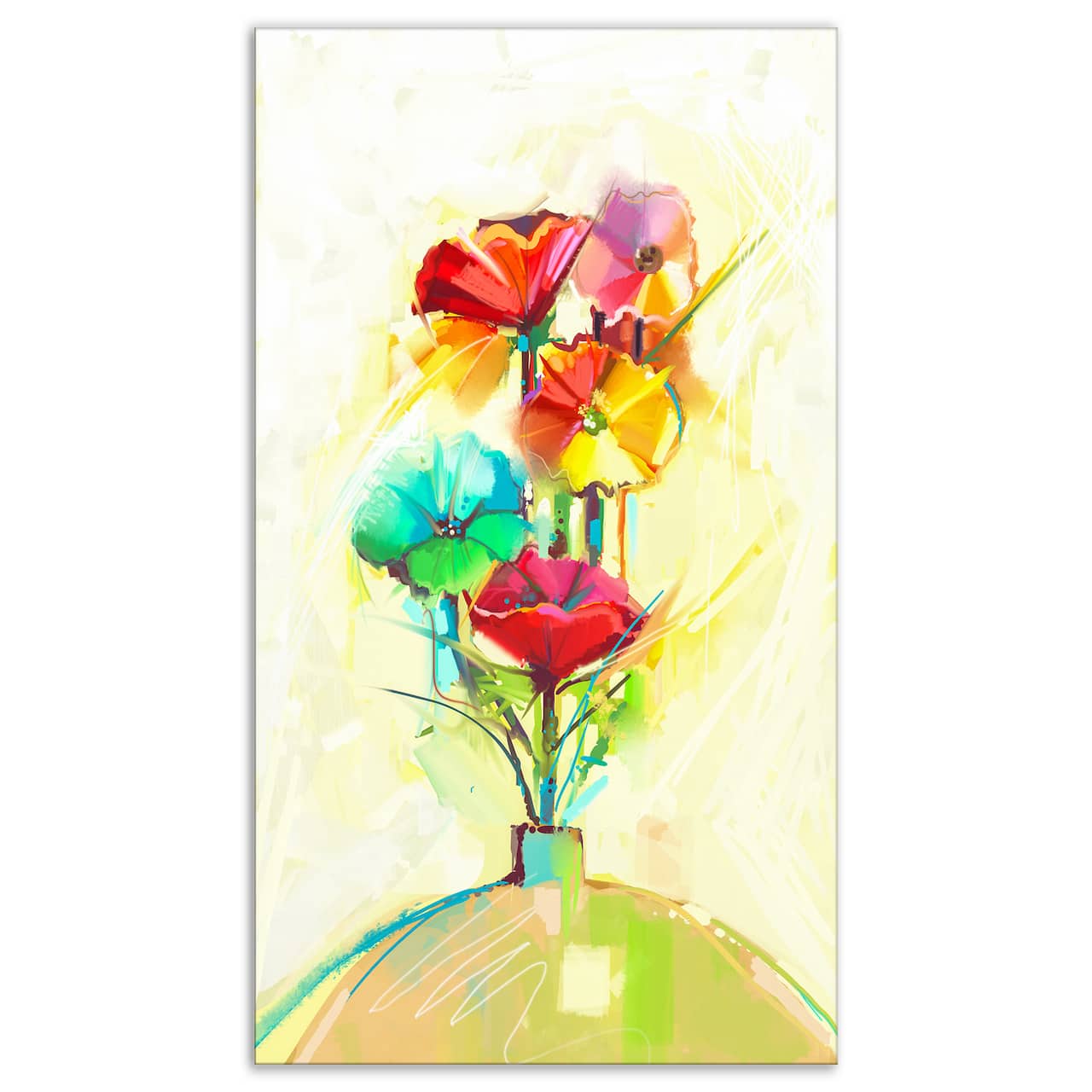 Designart - Spring Flowers Bouquet in a Vase - Large Floral Canvas Art Print